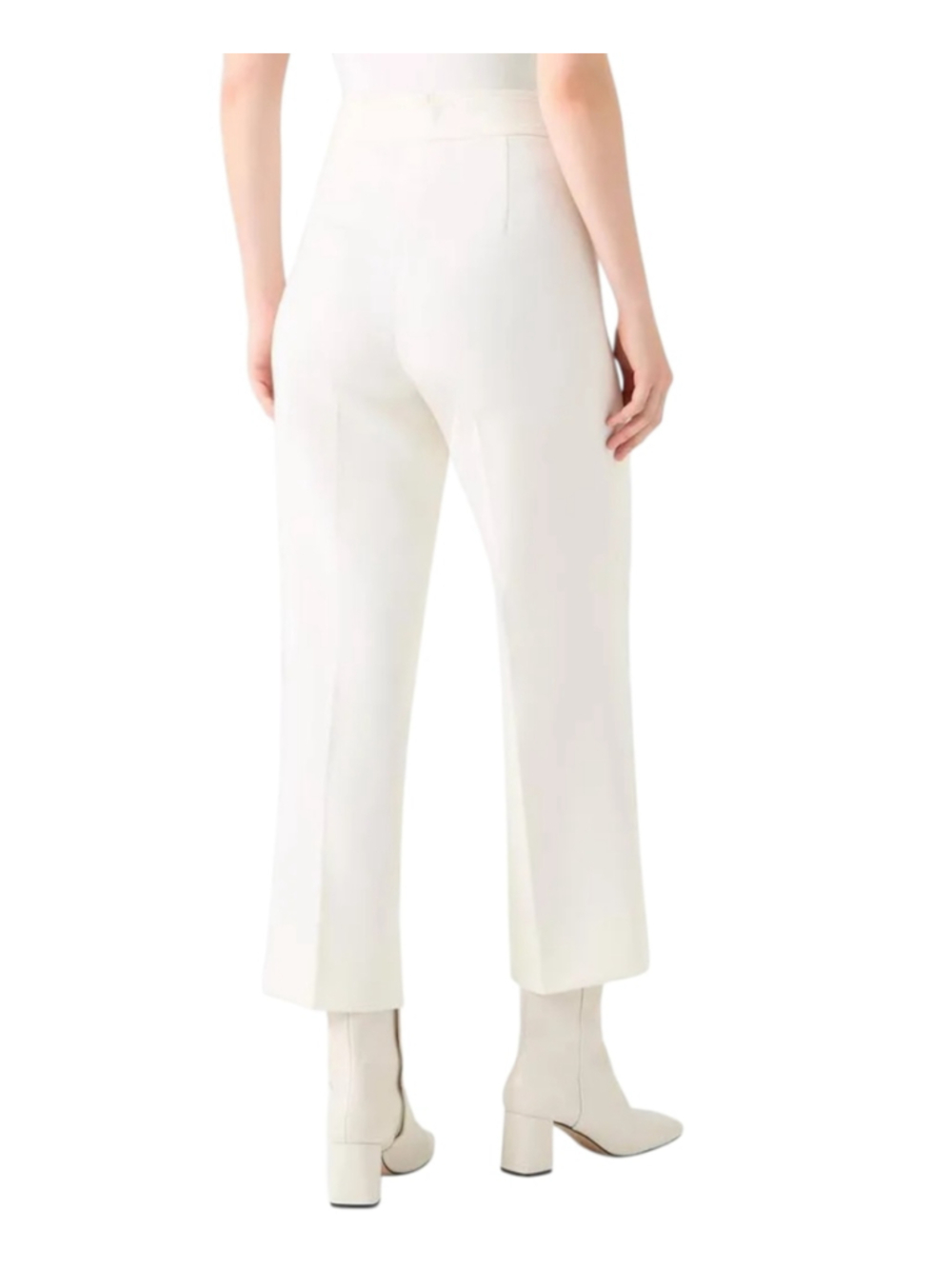 Akris Punto Cream Kick Flare Crop Trousers Size 10 - Picture 3 of 16